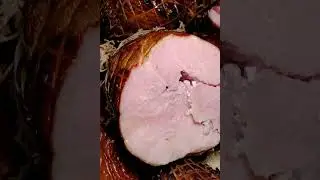 Close up of very well smoked home made bacon and ham #homecookingfm #smokedfood #smoker #delicious