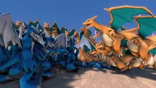 1,000 CHARIZARD VS 10,000 EXVEEMON - POKEMON VS DIGIMON - UEBS MODS - Ultimate Epic Battle Simulator