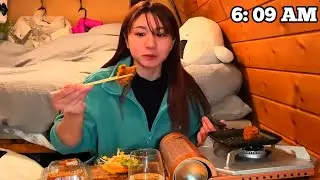 CAMPING IN THE RAIN ASMR GIRL 😱💯||try the world|| #icefishing #frozenlake #winterfishing