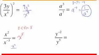 Using the first 7 exponent rules (medium problems)