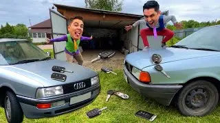 Sorcerer Mr. Joe Conjured Audi in Garage VS Mr. Joker Kids Video