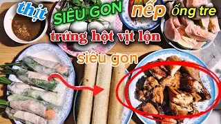 Thịt gà nướng nếp ống tre #vlog 