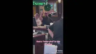 sent a water shot to this big biker guy but without the horrible music