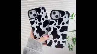 Case Creation Cow Print Animal lover Impact Design Cow Pattern Cute Silicone TPU Aesthetic Cover