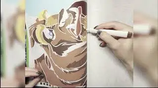Красавица и Чудовище 🎨 Разукрашивание акриловыми маркерами под гитару 🎶 #disney #art #coloringbook