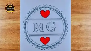 Как нарисовать букву M💕G || Простой рисунок круга из букв M+G карандашом