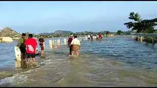 overflowing of water at Amani Byrasagara lake Gudibanda