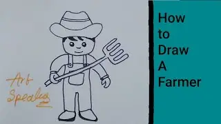 How to draw a Farmer | Easy drawing tutorial