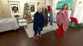 Berkshire Jacquard Shearling Wearable Throw on QVC