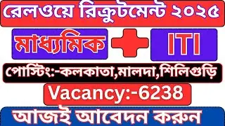 ✅Railway Job 2025: MP + ITI Pass Can Apply ✅ No Fees | RRB Vacancy West Bengal