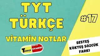 TYT Türkçeyi Fulleten Harika Vitamin Notlar -17 | Sesteş Kökteş Sözcük Farkı