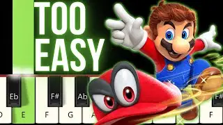 Mario Odyssey - Fossil Falls - EASY piano tutorial