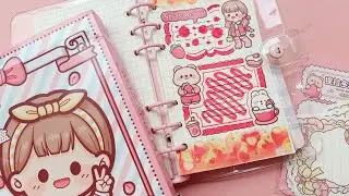 ┆✦ Red Journal With Me-!! 🌹❤ || Journal Sticker  Asmr 🌷✨