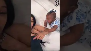 Cardi B And Offset's Newborn, Blossom Already Does Splits #cardib #offset #hiphop