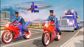 US Police Multi Level Car Transporter Truck 2021 - Android Gameplay
