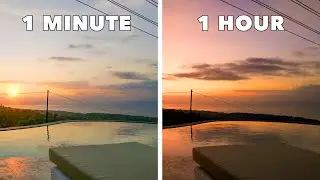 Real Time Bali Sunset by The Pool (4K) With ambient sound
