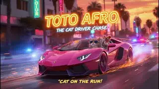 Toto Afro: The Cat Driver Chase | Pink Car Adventure in Los Angeles 🚨🐱🐶