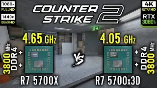 Ryzen 7 5700X vs Ryzen 7 5700x3D in Counter-Strike 2 | RTX 3080 Ti [ 1080p vs 1440p vs 4K ]