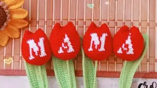 🌷 cómo Tejer un RAMO de TULIPÁNES con las LETRAS 