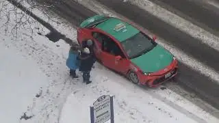 snowing in toronto.