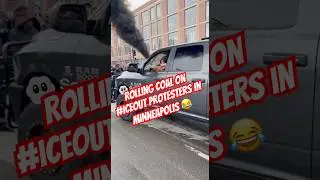 Cummins diesel rolling coal on #ice protesters #minneapolis #somali #trump #diesel #cummins #lifted