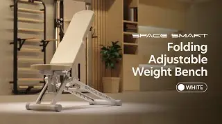 The Smartest Folding Bench for Your Home Gym | SpaceSmart White Edition