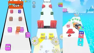 2048 Cube Run vs Jelly Run 2048 vs Jelly Tube Run 3 in one Gameplay Run & Merge