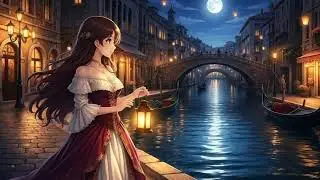 Calming Anime Sleep  Relaxation Ghibli Cozy ASMR | Night in Venice Canal  Ambiance Fall Asleep Fast 