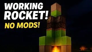 How to Build a WORKING ROCKET in Minecraft Bedrock! Tutorial NO MODS!