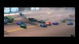 Cars 3 Florida 500 crash scene 
