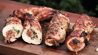 gef&uuml;llte H&auml;hnchenbrust vom Grill - Tomate-Mozzarella