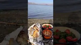 Taş &Uuml;zerinde Tuzda Somon Pişirme🎏Cooking  Salmon in Salt on a Stone #outdoors #fish #outdoorcooking