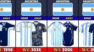 Argentina National Team FIFA World Cup Jersey Evolution 1930&ndash;2026 | Home & Away Kits