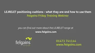 LEJRELET Positioning Cushions - what they are and how to use them | Felgains Friday Training Webinar