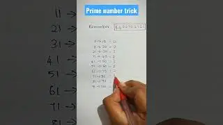 Prime number trick (1to 100)/prime numbers/remember basics