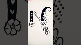 n Letter Art#satisfying #calligraphy #handlettering #moderncalligraphy #youtubeshorts #shorts