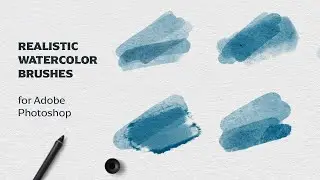 Watercolor brushes for Adobe Photoshop  | Photoshop Brushes Demonstration