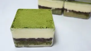 Matcha Red Bean Tiramisu Cake Recipe 말차 단팥 티라미수 만들기