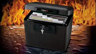 SentrySafe Black Fireproof Document Box with Key Lock