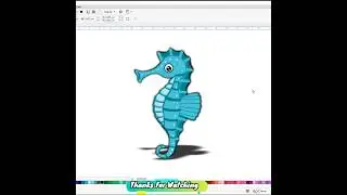 how to draw seahorse drawing | Coreldraw #seahorse #shorts