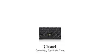 Titip Jual Tas Branded Second: Chanel Caviar Long Flap Wallet Black