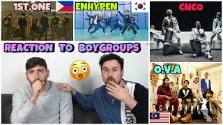 Reaction to BOYGROUPS: 1st.One (P-POP) / Enhypen (K-POP) / CNCO (Latin American) / O.V.A (M-POP)