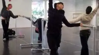 Diablo Ballet dancers in company class before performance