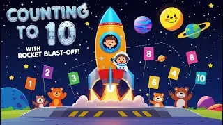 Counting to 10 with Rocket Blast-Off  | Fun Numbers Song for Kids | Space Adventure Learning Video
