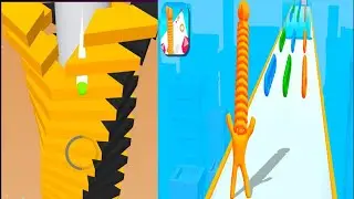 🍐Long neck run V's Drop Stack Ball 10 lavel complete new update APK Max level gameplay Android iOS