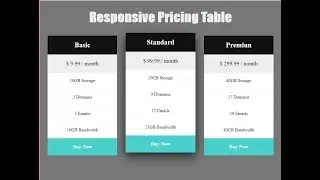 Responsive Pricing Table For Beginners With CSS3 Grid & HTML5