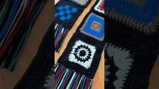Men&rsquo;s crochet scarf, yay or nay?! #crochet #crochetscarf #handmade #grannysquare #crocheting #artsy