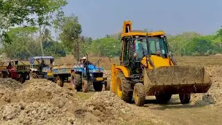 Lite Rainfall- JCB 3dx Amazing Work with Tractors || Sonalika || Swaraj || mahindra@crazyfarming6513