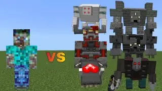 The Boss vs Crimson steves more mobs and bosses | Minecraft Java | Mob Battle