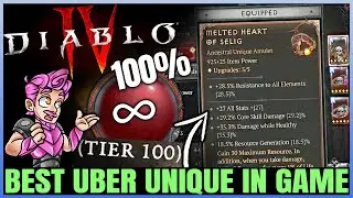 Diablo 4 - BEST UBER UNIQUE DROP - 100% UNKILLABLE Immortal Melted Heart of Selig - Build Tips!